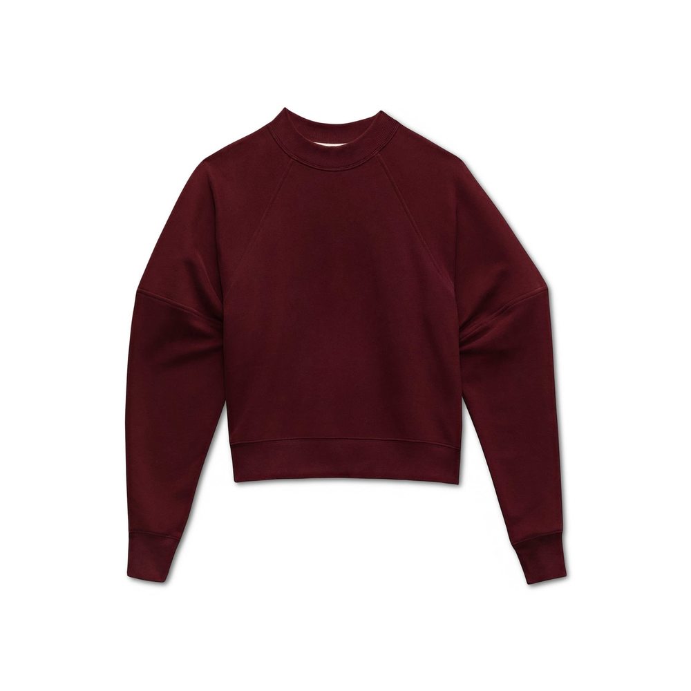 Go-to Womens Crew Tee Cropped Burgundy LG One Size